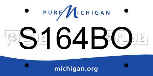 S164BO Michigan License Plate