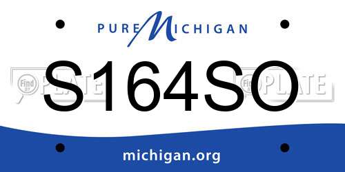 S164SO Michigan License Plate