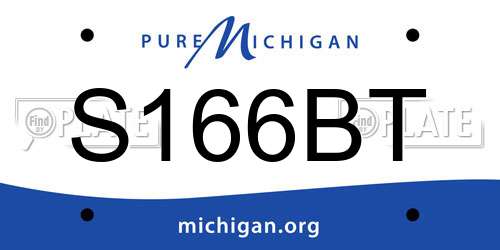 S166BT Michigan License Plate