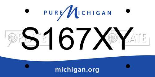 S167XY Michigan License Plate