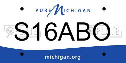 S16ABO Michigan License Plate