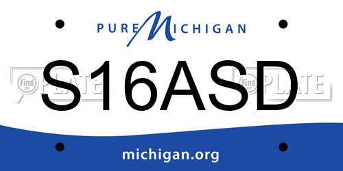 S16ASD Michigan License Plate