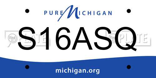 S16ASQ Michigan License Plate