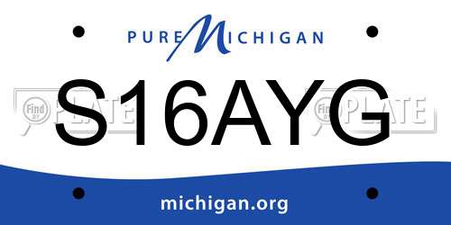 S16AYG Michigan License Plate