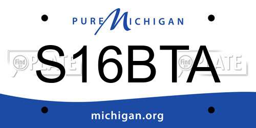 S16BTA Michigan License Plate