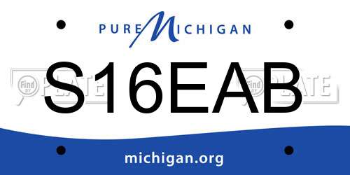 S16EAB Michigan License Plate