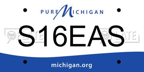 S16EAS Michigan License Plate