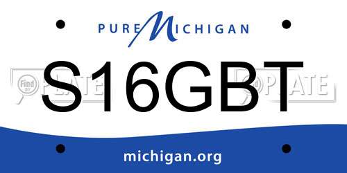 S16GBT Michigan License Plate