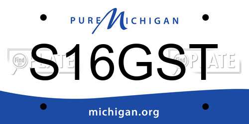S16GST Michigan License Plate