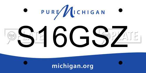S16GSZ Michigan License Plate