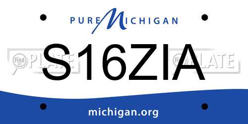 S16ZIA Michigan License Plate