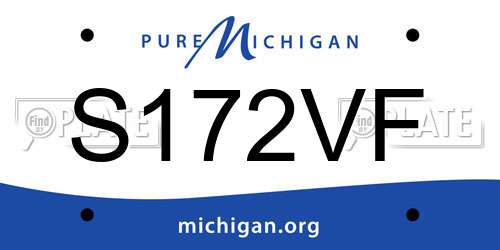 S172VF Michigan License Plate