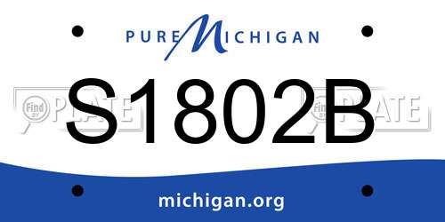 S1802B Michigan License Plate