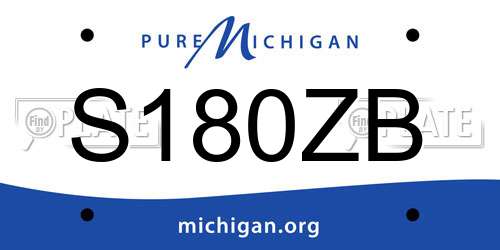 S180ZB Michigan License Plate