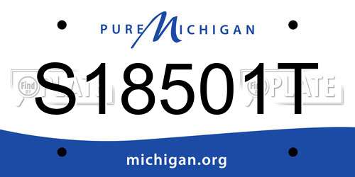 S18501T Michigan License Plate