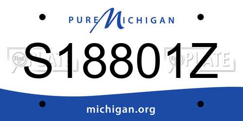 S18801Z Michigan License Plate