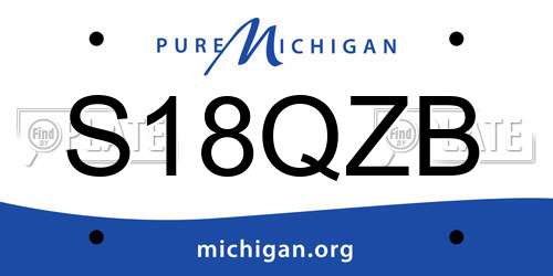 S18QZB Michigan License Plate