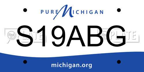 S19ABG Michigan License Plate