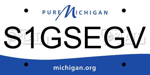 S1GSEGV Michigan License Plate