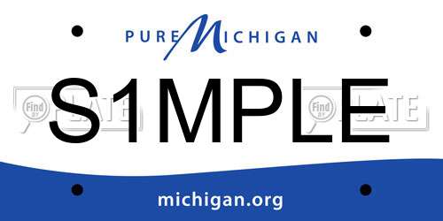 S1MPLE Michigan License Plate