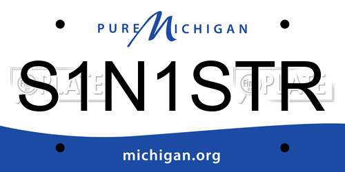 S1N1STR Michigan License Plate