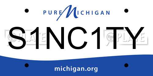S1NC1TY Michigan License Plate