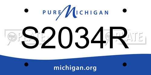 S2034R Michigan License Plate
