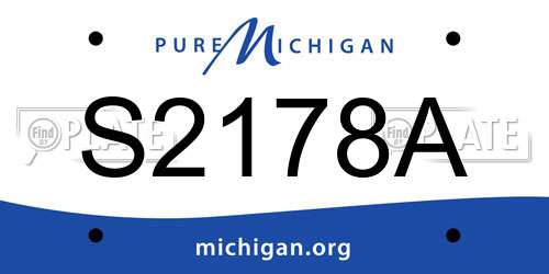 S2178A Michigan License Plate