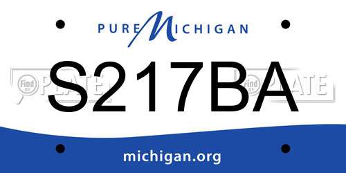 S217BA Michigan License Plate