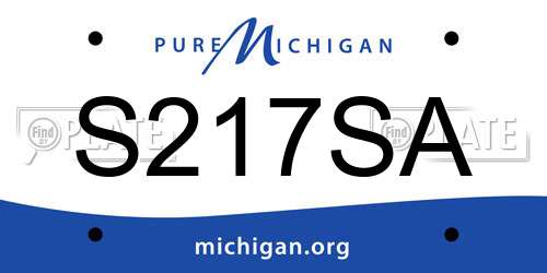 S217SA Michigan License Plate