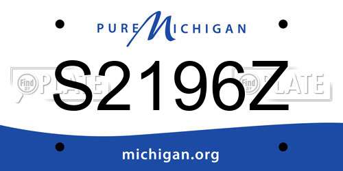 S2196Z Michigan License Plate