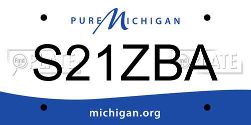 S21ZBA Michigan License Plate