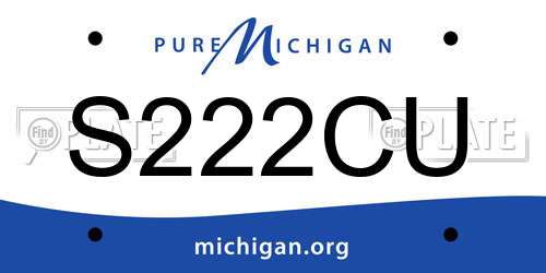 S222CU Michigan License Plate