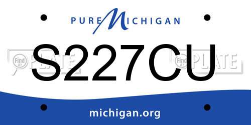 S227CU Michigan License Plate