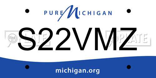 S22VMZ Michigan License Plate