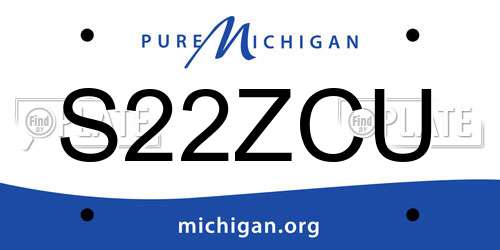 S22ZCU Michigan License Plate