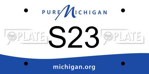S23 Michigan License Plate