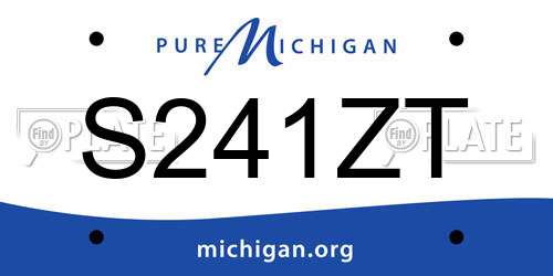 S241ZT Michigan License Plate