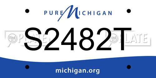 S2482T Michigan License Plate