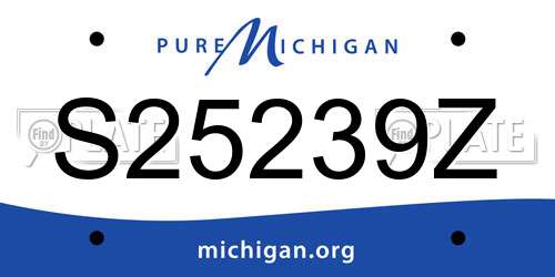 S25239Z Michigan License Plate