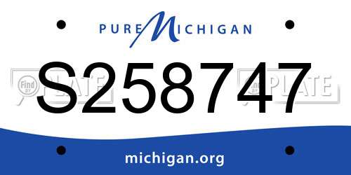 S258747 Michigan License Plate