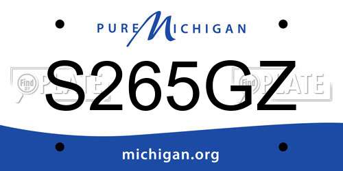 S265GZ Michigan License Plate