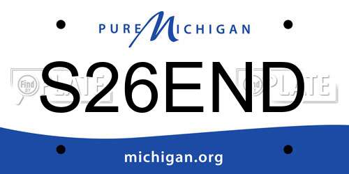 S26END Michigan License Plate