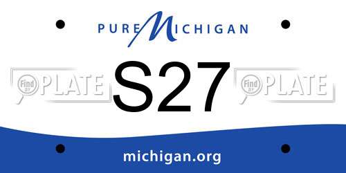 S27 Michigan License Plate