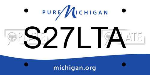 S27LTA Michigan License Plate