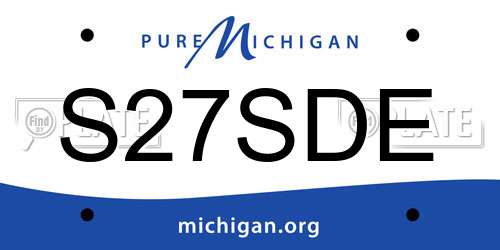 S27SDE Michigan License Plate