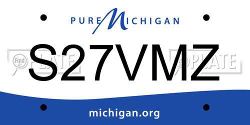 S27VMZ Michigan License Plate