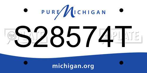 S28574T Michigan License Plate
