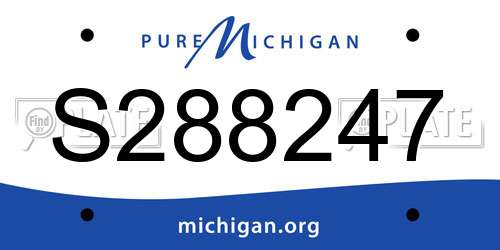 S288247 Michigan License Plate