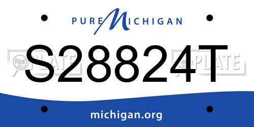 S28824T Michigan License Plate